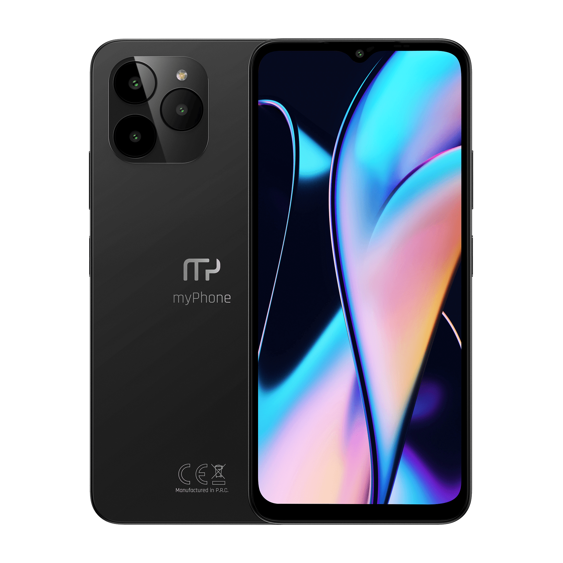 Телефон myPhone N23 в черен цвят с подарък калъф