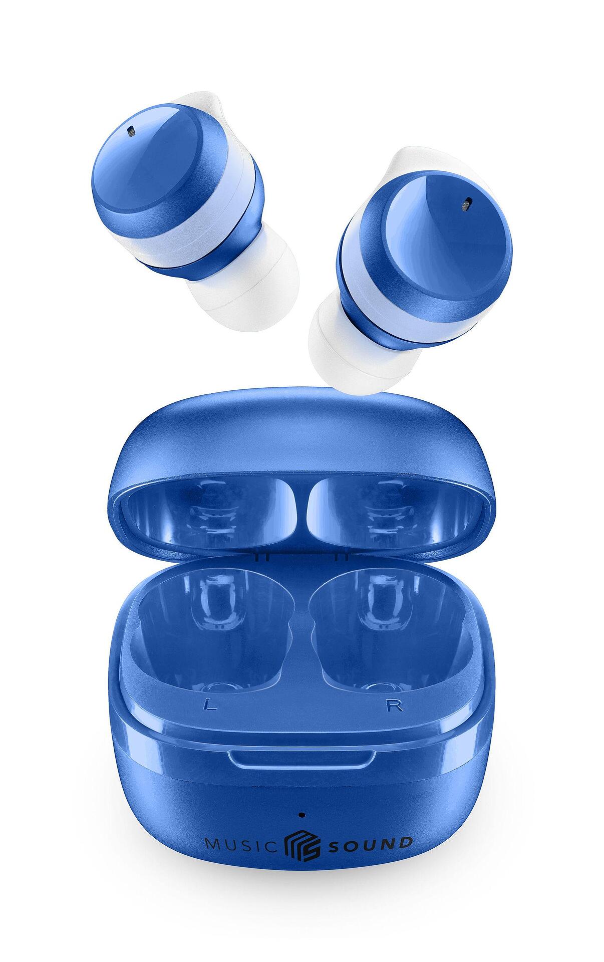 Bluetooth слушалки Music Sound Flow TWS тъмно сини