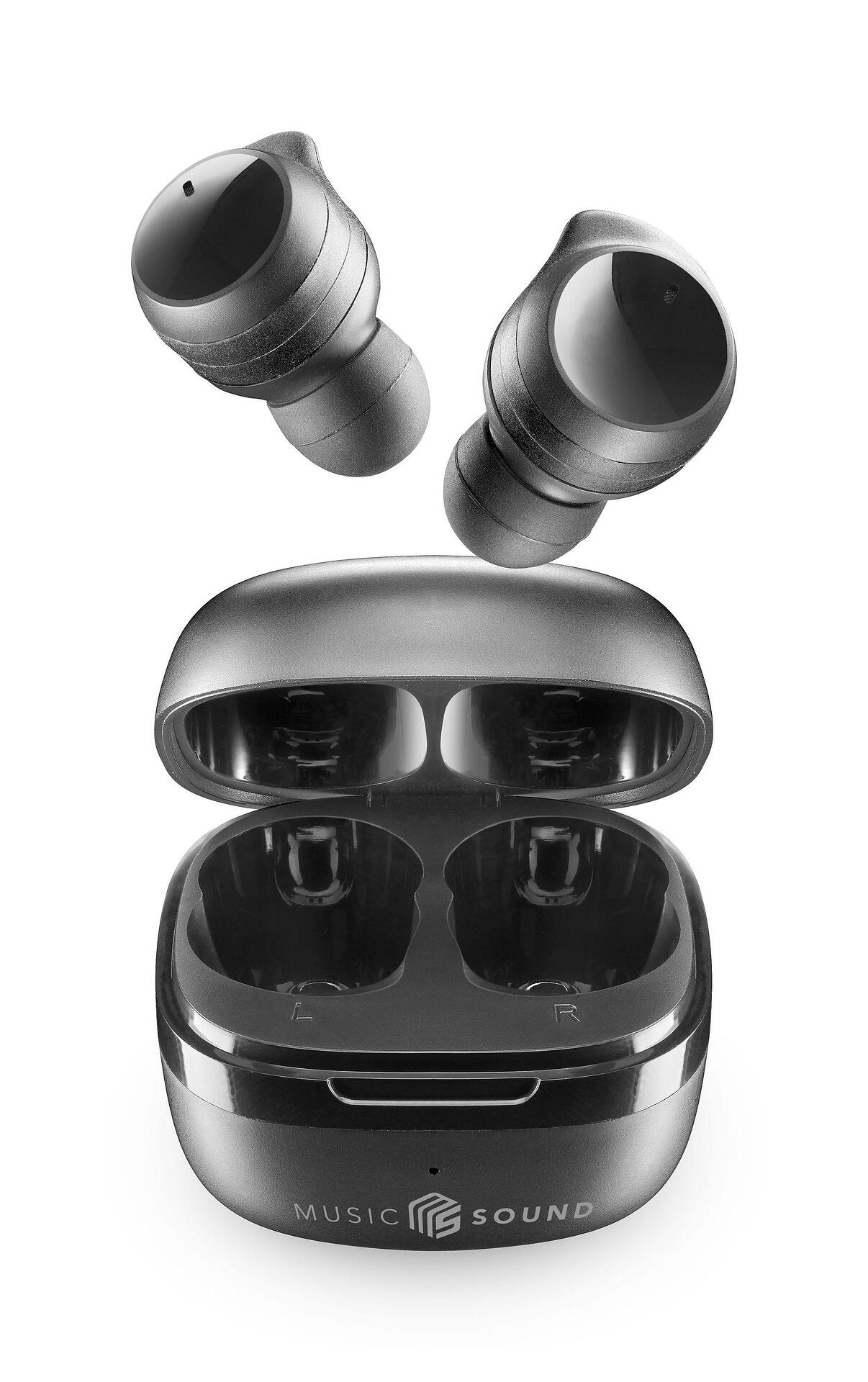 Bluetooth слушалки Music Sound Flow TWS черни