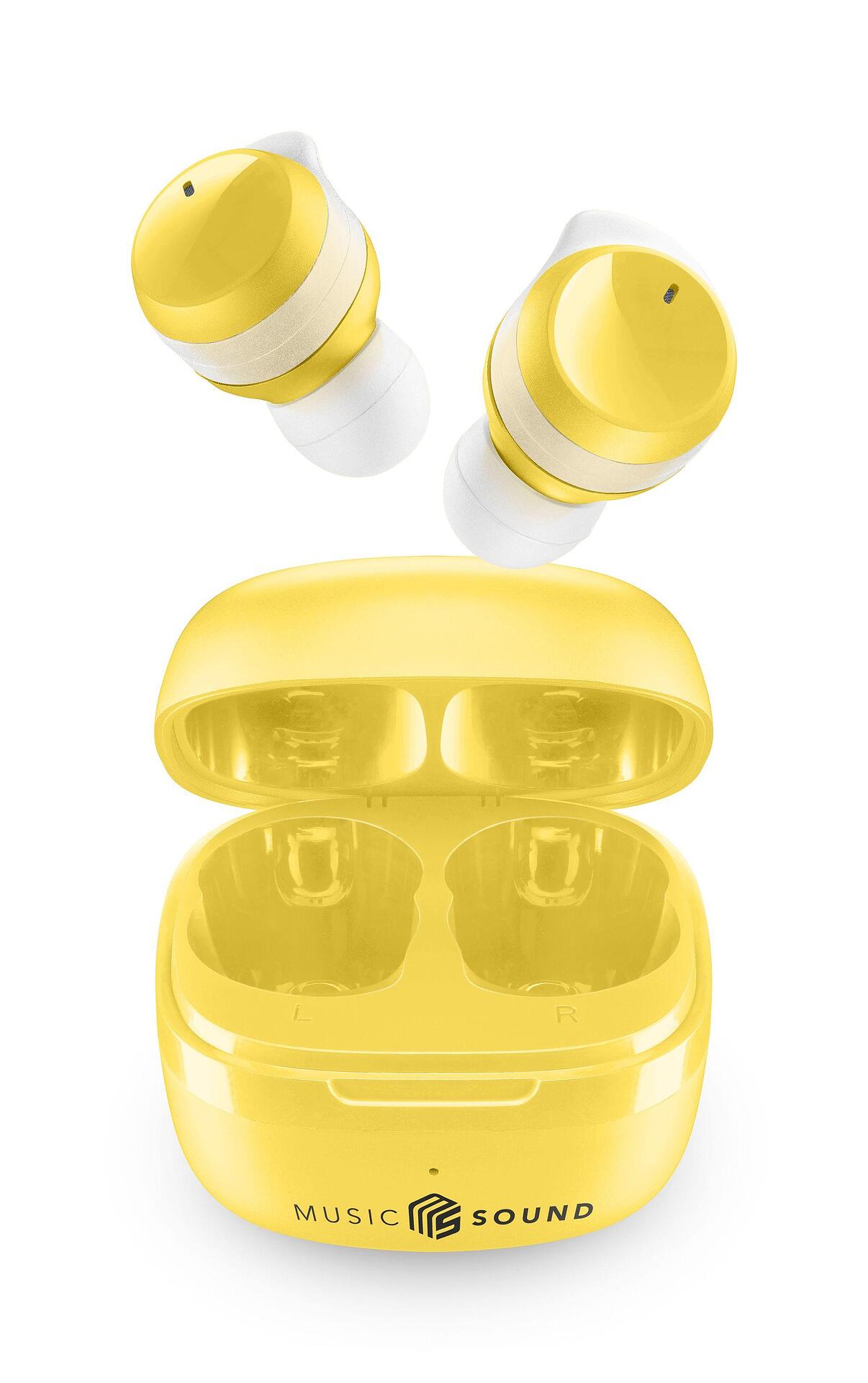 Bluetooth слушалки Music Sound Flow TWS жълти