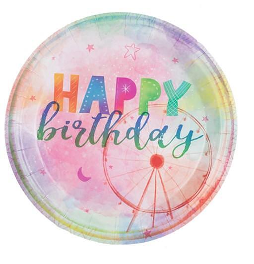 Картонена чиния PartyGo  "HAPPY BIRTHDAY"