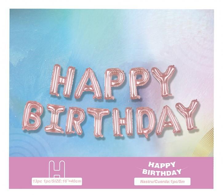 Бонбонено розов комплект "Happy Birthday"