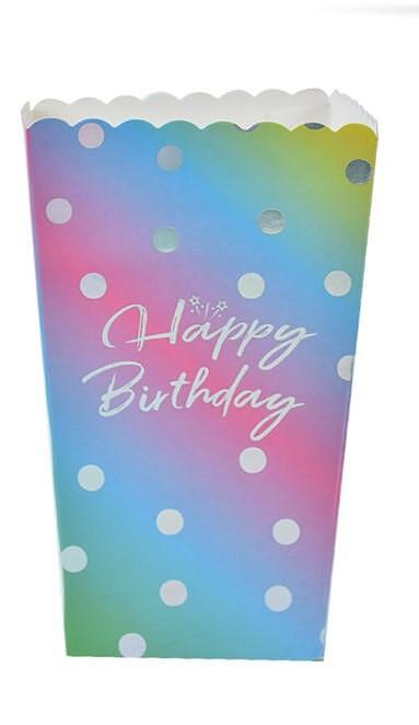 Преливаща кутия за пуканки "HAPPY BIRTHDAY" PartyGo