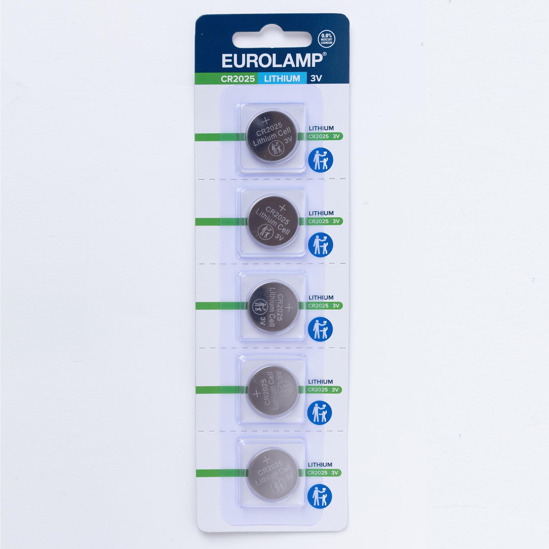 Батерия EUROLAMP  CR2025 3V блистер 5бр
