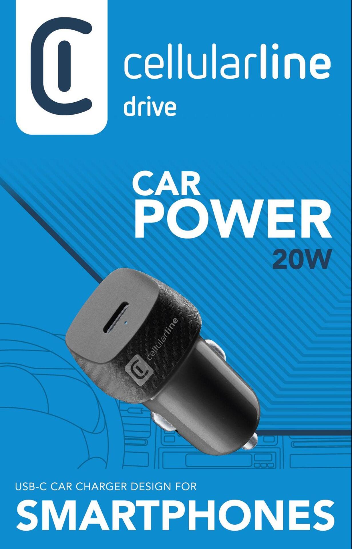 Зарядно за кола 12V USB-C 20W черно