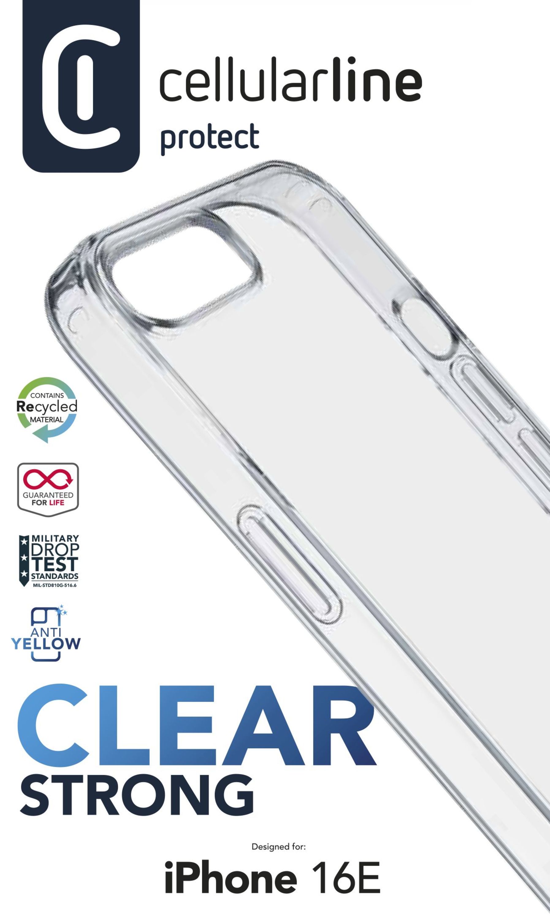 Прозрачен твърд калъф Clear Strong за iPhone 16e/17e