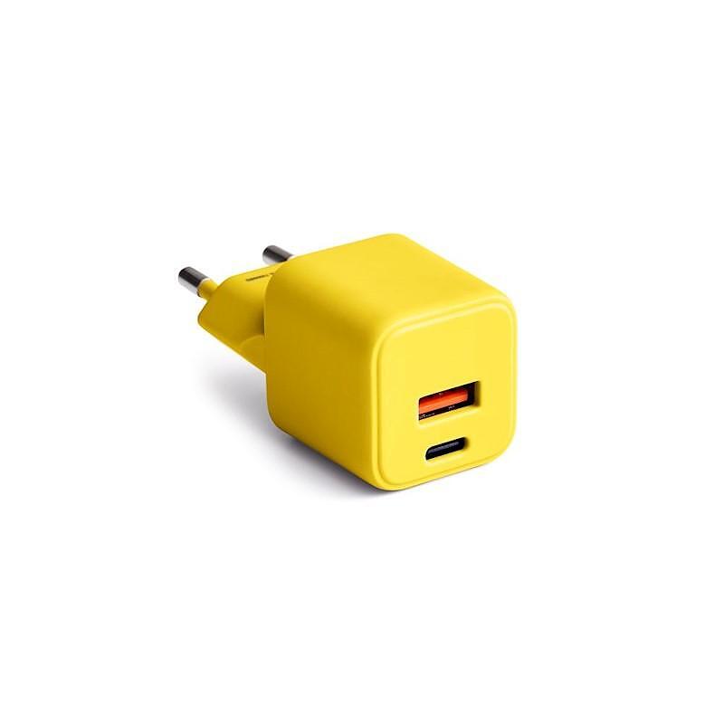 Зарядно USB-A + USB-C PD 30W COLORUM  жълто