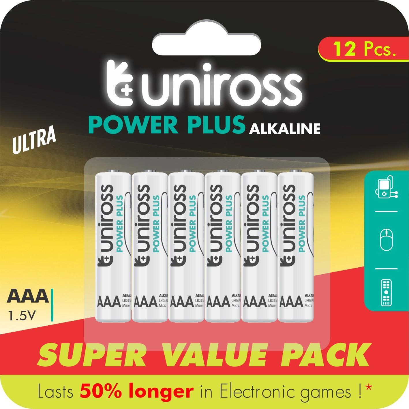 Алкални Батерии Uniross AAA VP блистер 12бр