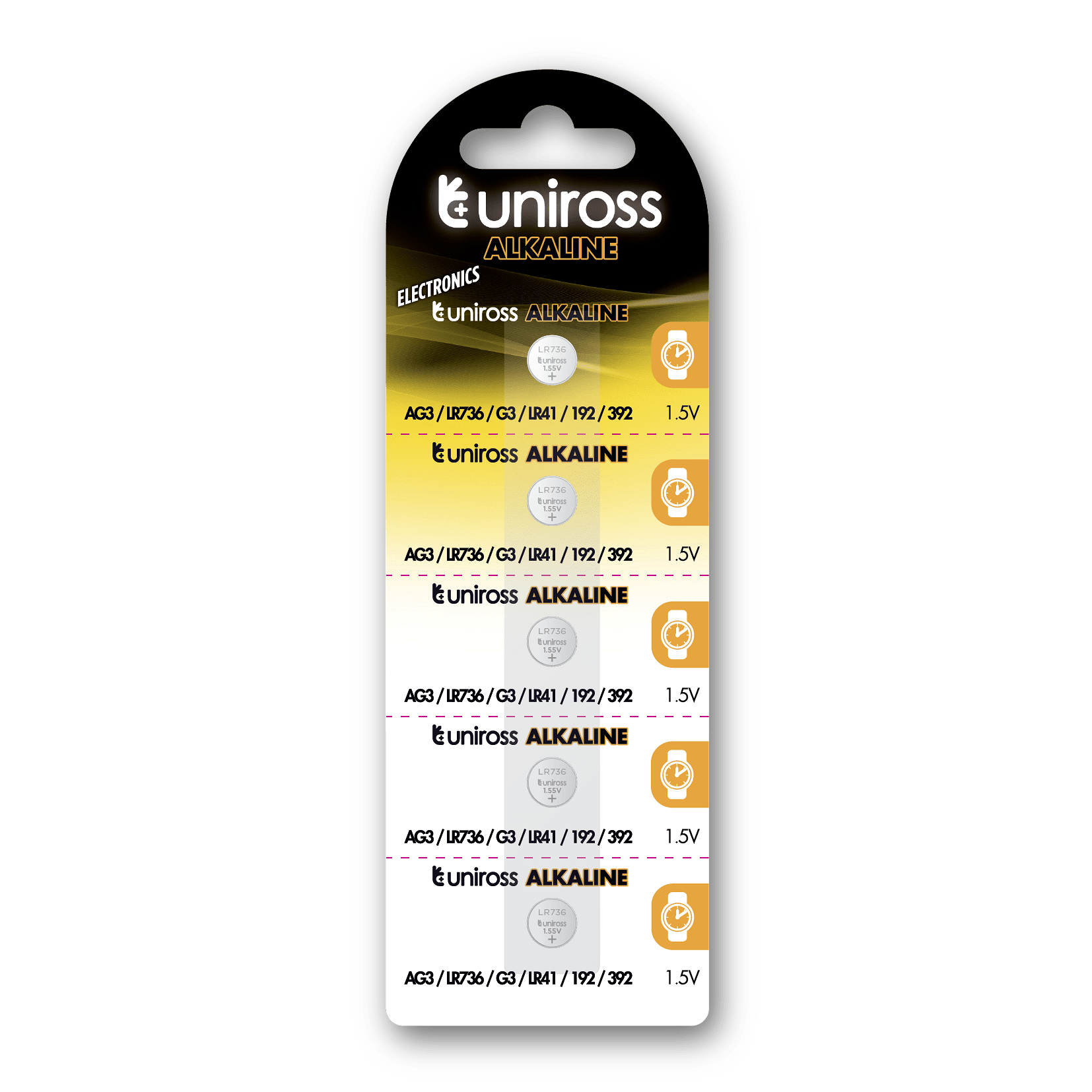 Алкални Батерии Uniross LR736 AG3 LR41 блистер 5 бр