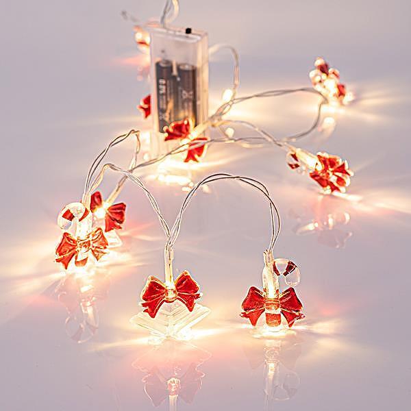 Коледни Лампички 10 LED камбанки и бонбони топла св.1м IP20