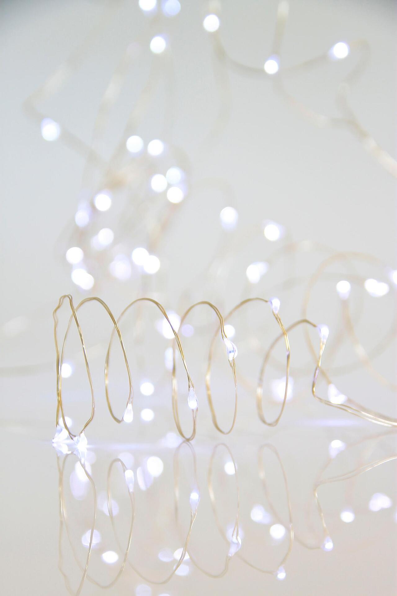 Коледни лампички 200 MINI LED с бяла светлина