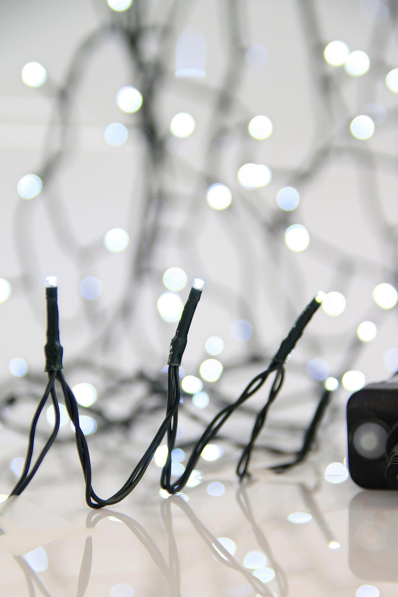 Коледни лампички 1500 LED с 8 функции и бяла светлина