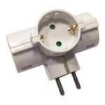 АДАПТОР SCHUKO С 3 ГНЕЗДА, ХОРИЗОНТАЛЕН, ДЕТСКА ЗАЩИТА